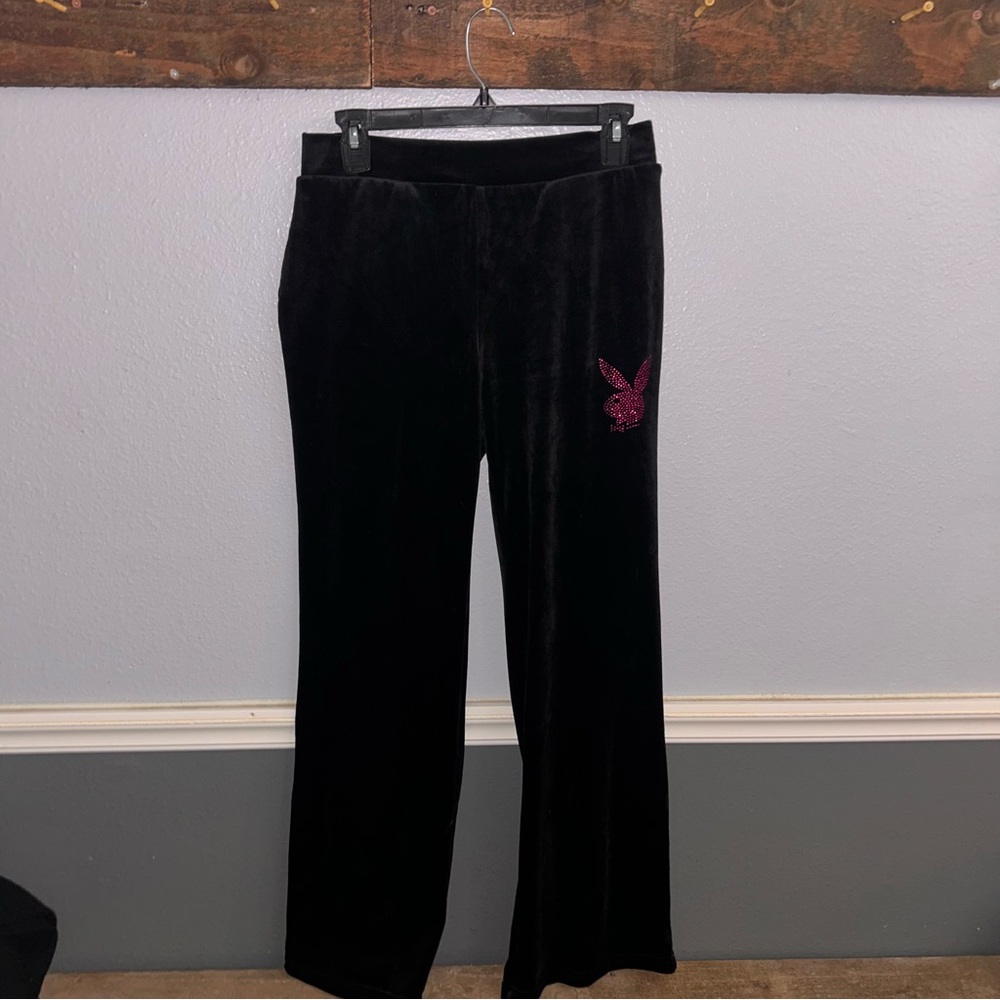 PLAYBOY Black and Pink Velour Set - Picture 7 of 10